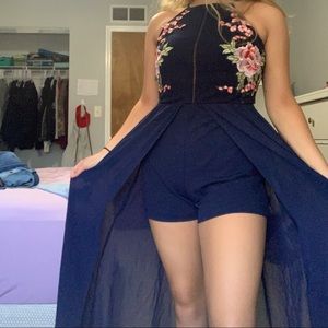 Blue dress with shorts underneath